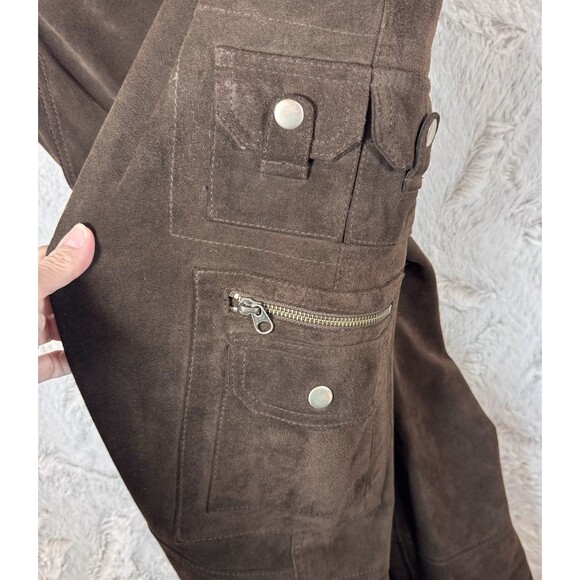 Sundance Pants Brown 6 Women's 100% Leather Cargo Pockets Zippers Lined‎ RARE - Picture 11 of 14